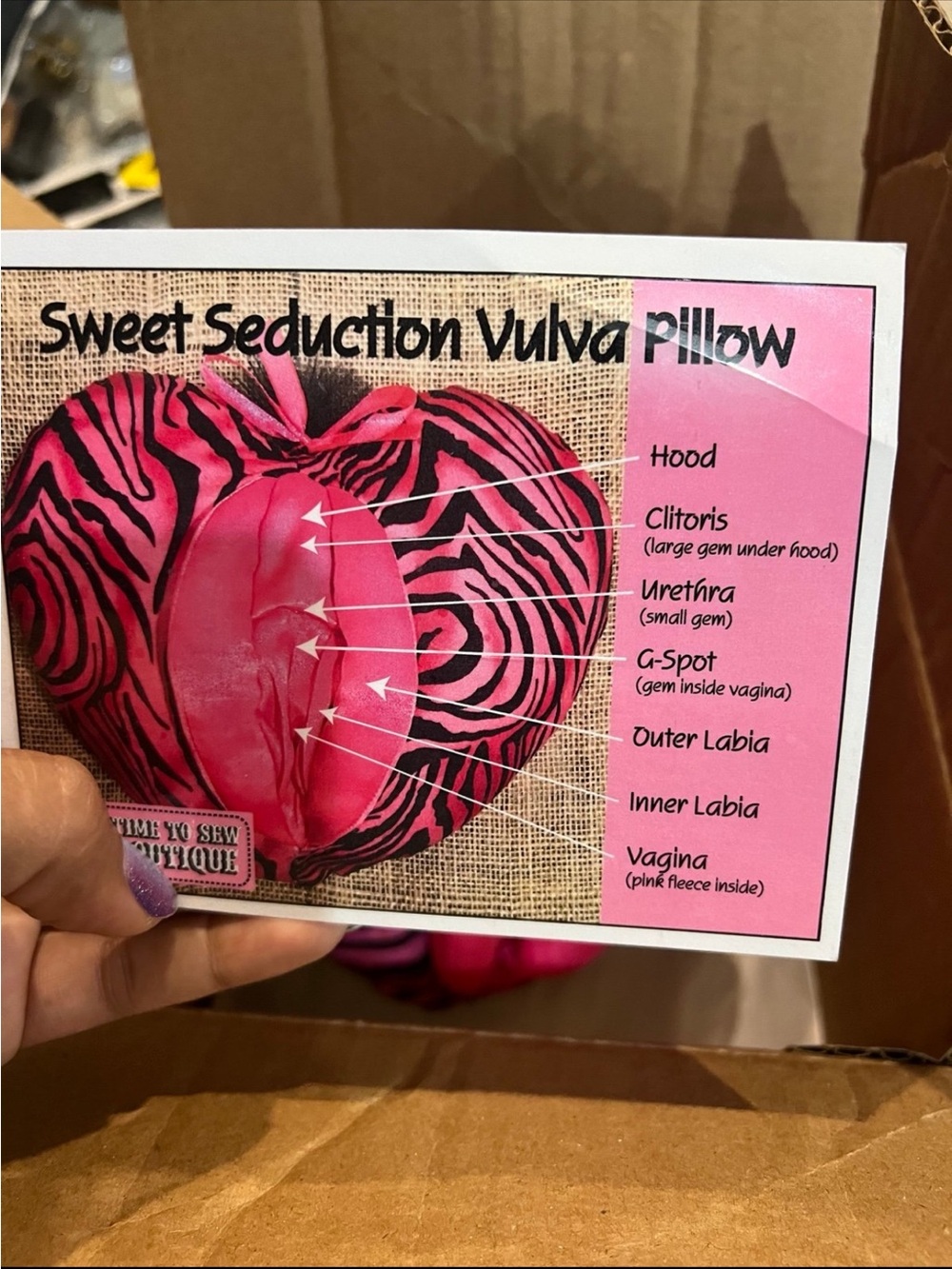 Pink Zebra Heart Pillow - Picture 4 of 7